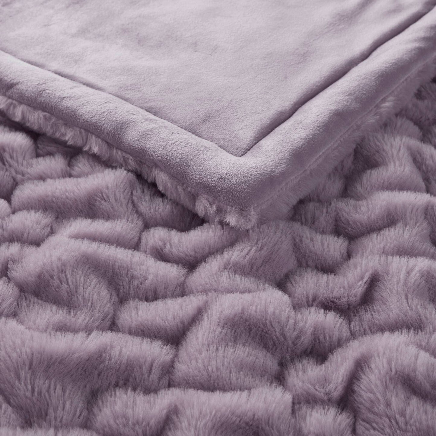 Soft Warm Purple Ruched Throw Blanket - 50" x 60"
