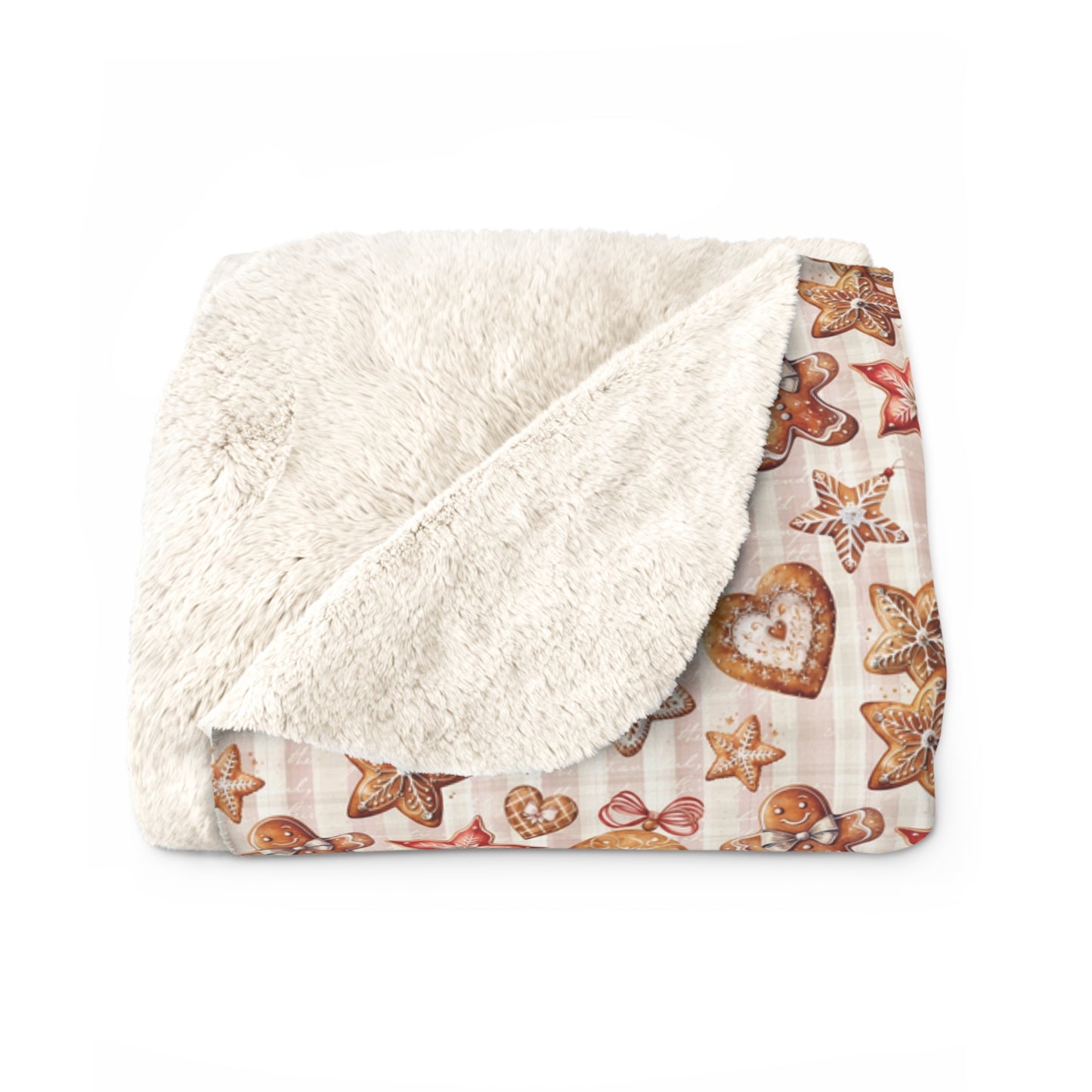 Gingerbread Cookies Sherpa Fleece Blanket