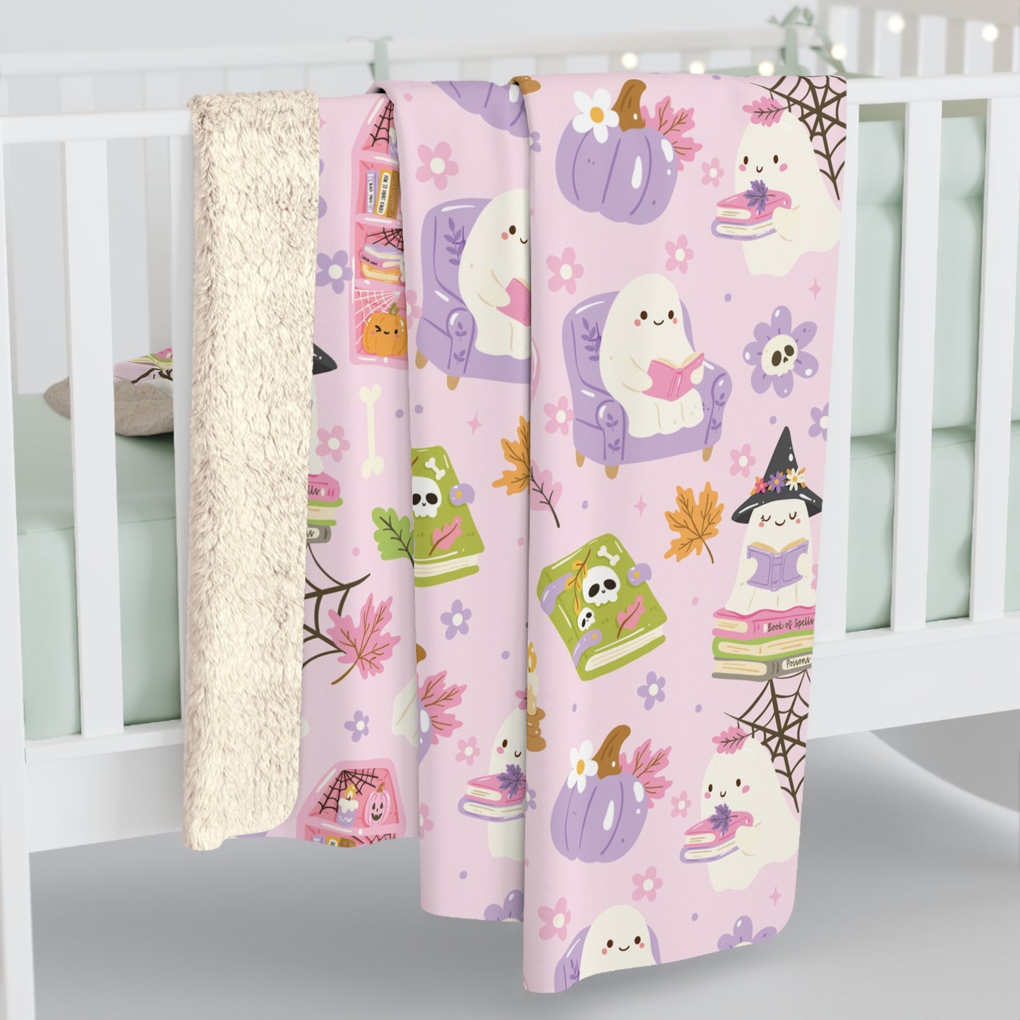 Reading Ghosts Sherpa Fleece Blanket