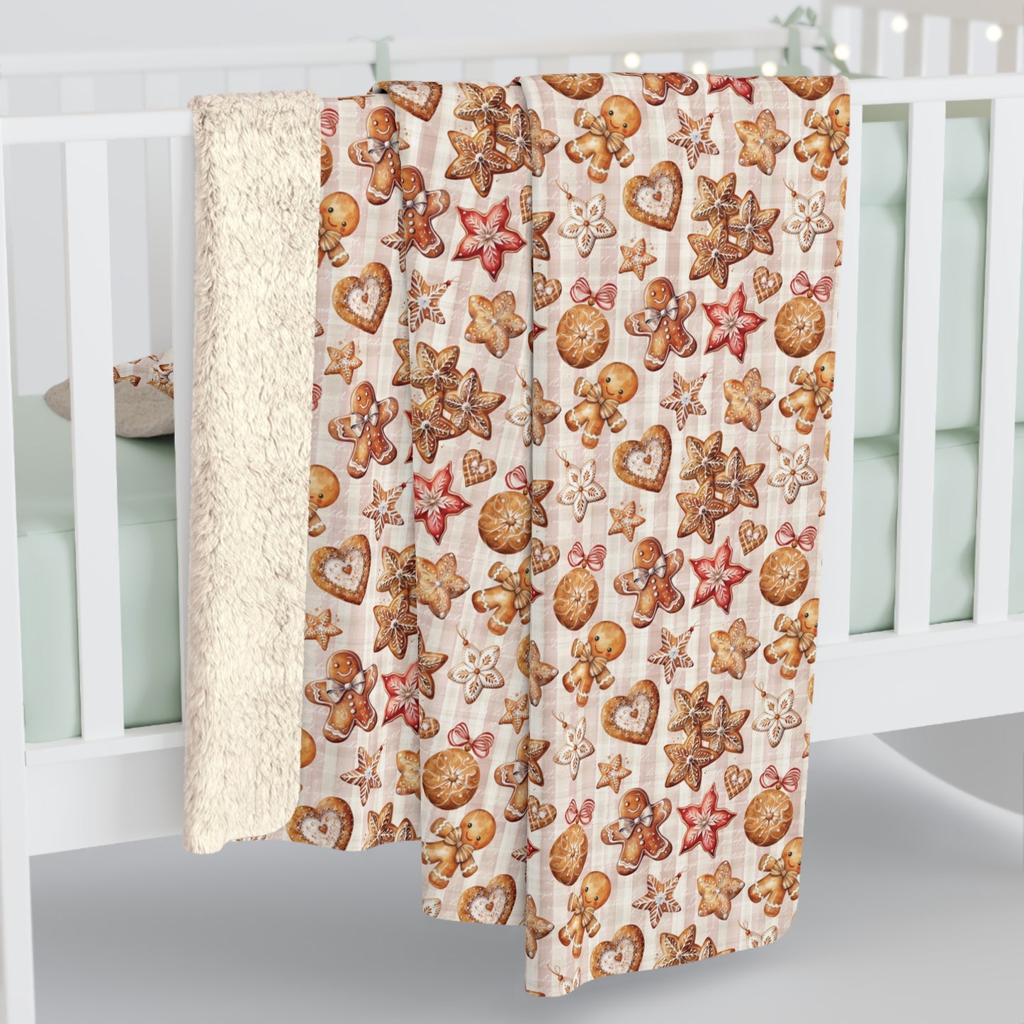 Gingerbread Cookies Sherpa Fleece Blanket