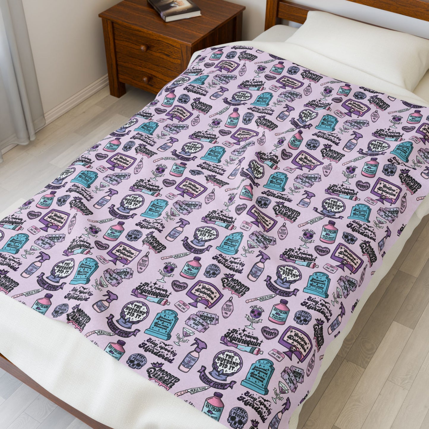 Cozy True Crime Velveteen Plush Blanket