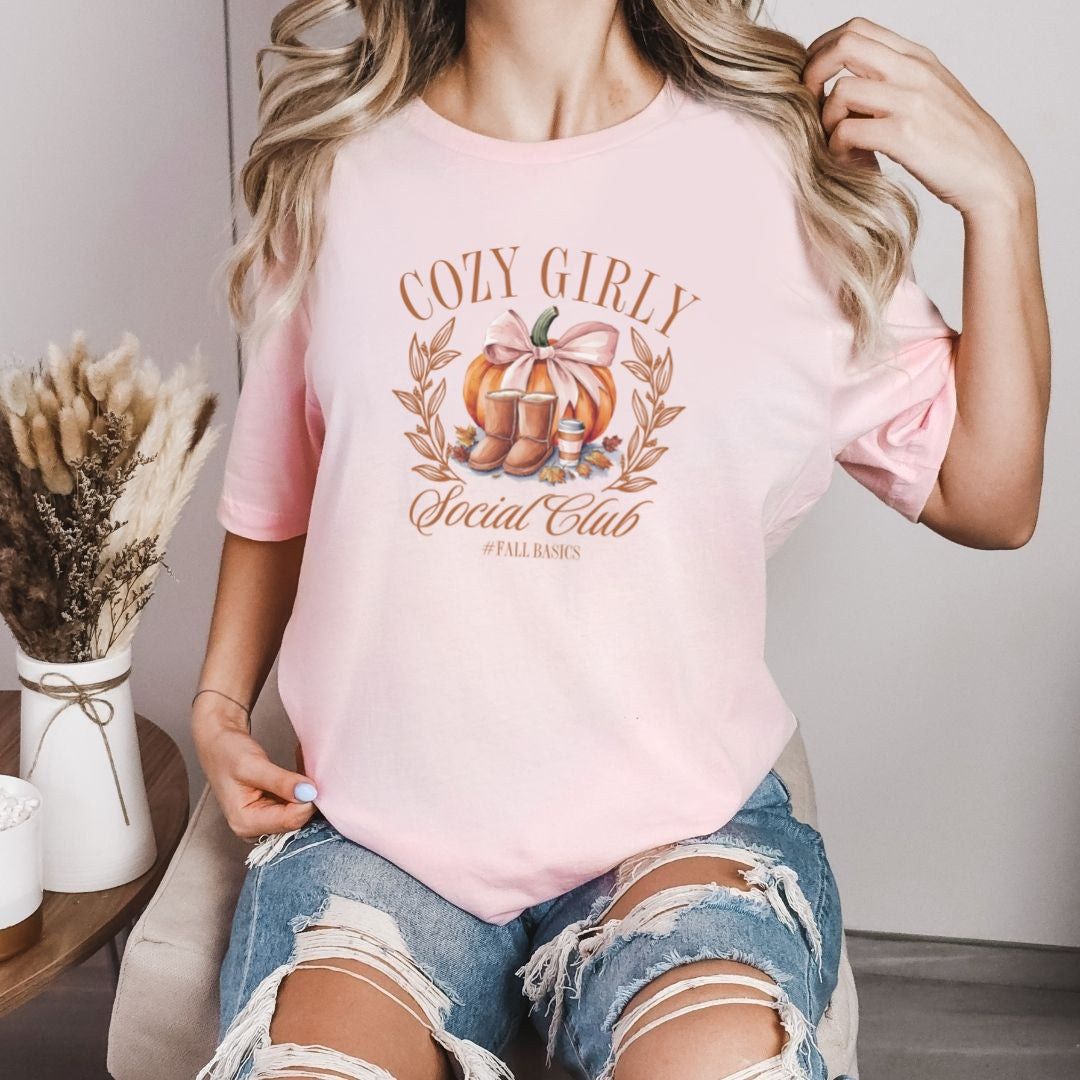 Cozy Girly Social Club Pumpkin Fall T-shirt