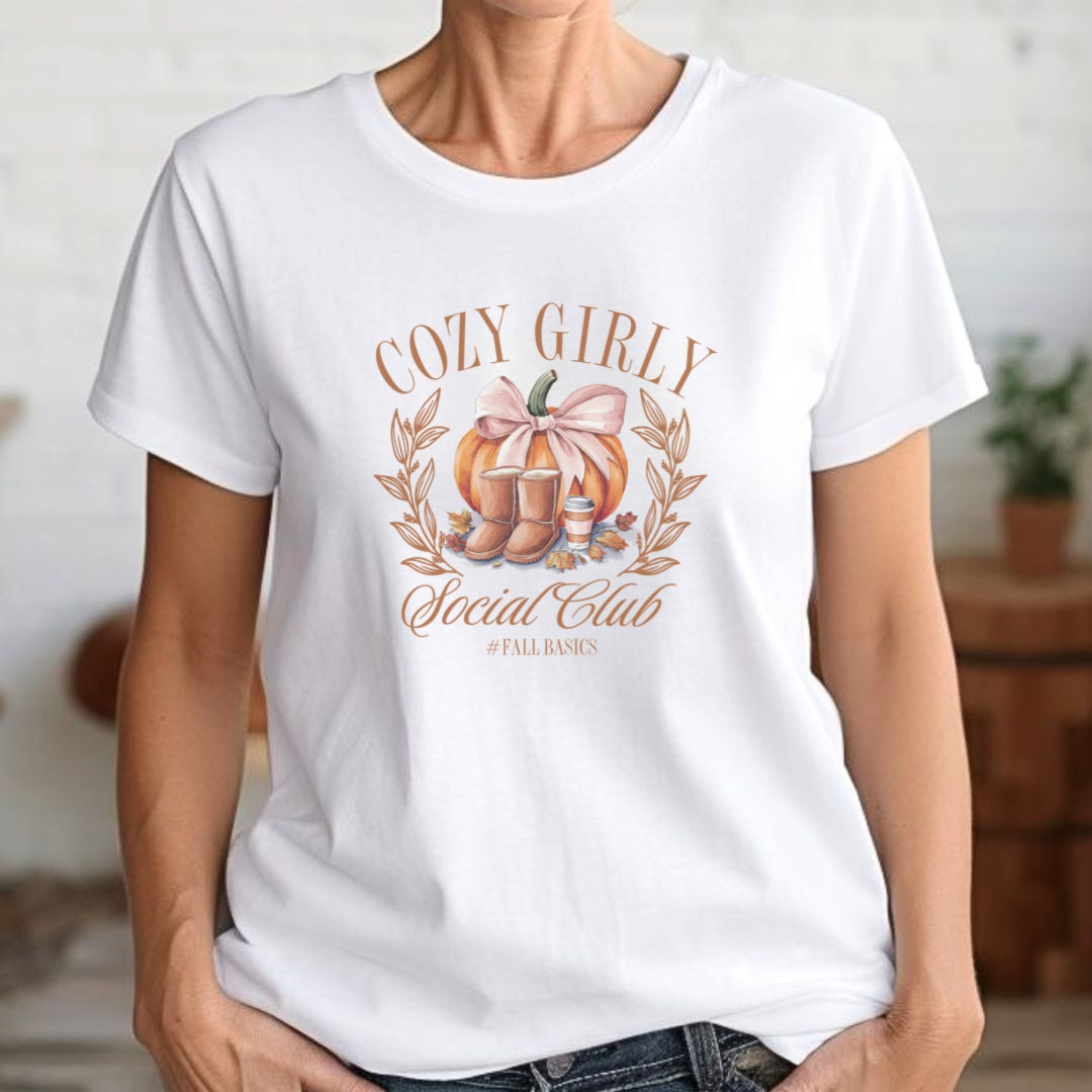 Cozy Girly Social Club Pumpkin Fall T-shirt
