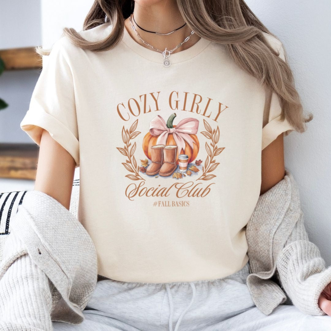 Cozy Girly Social Club Pumpkin Fall T-shirt