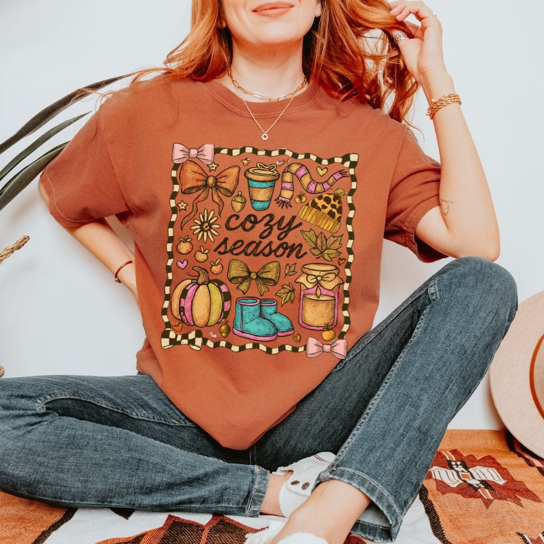 Cozy Season Colorful Fall Comfort Colors T-shirt