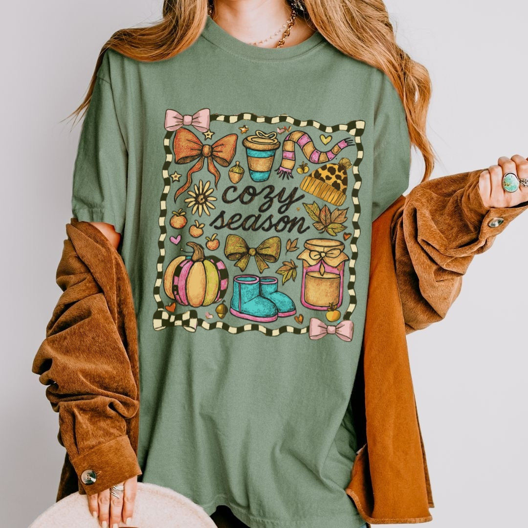 Cozy Season Colorful Fall Comfort Colors T-shirt