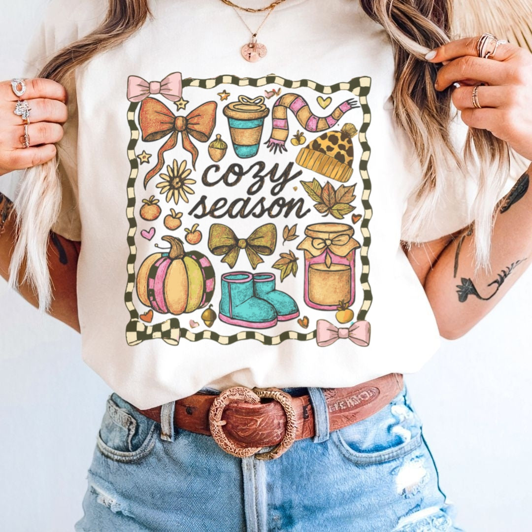 Cozy Season Colorful Fall Comfort Colors T-shirt