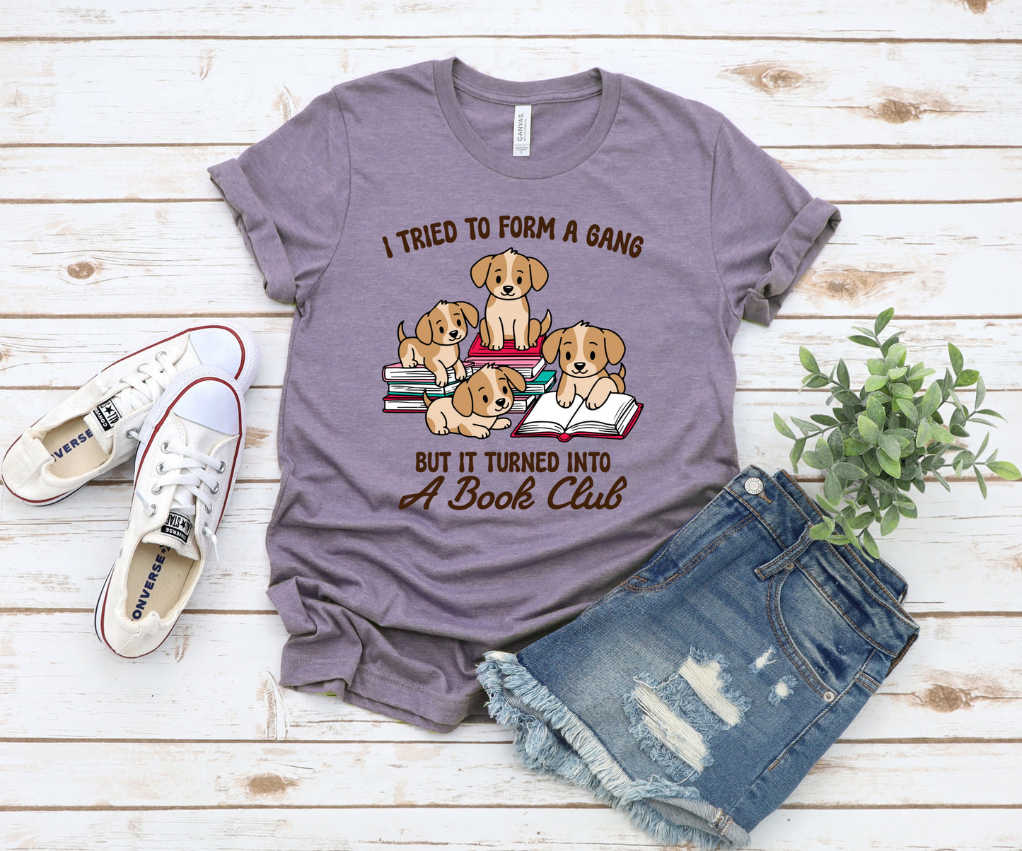 Gang Turned into a Book Club T-shirt (Dogs)