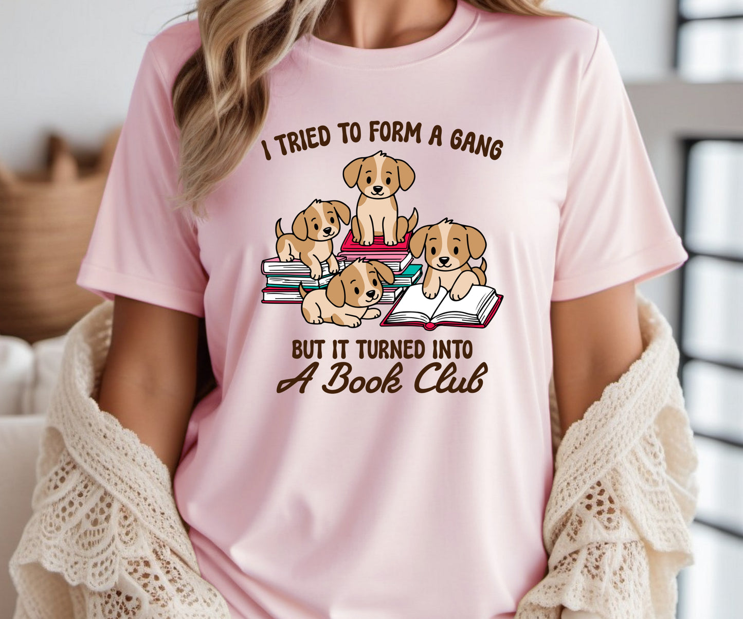 Gang Turned into a Book Club T-shirt (Dogs)