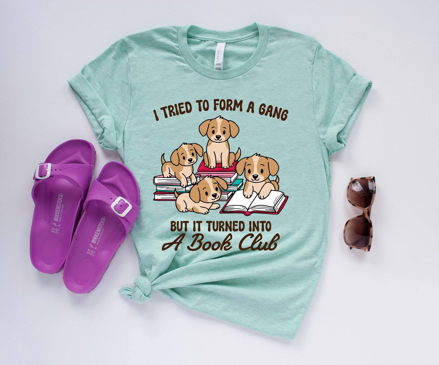 Gang Turned into a Book Club T-shirt (Dogs)