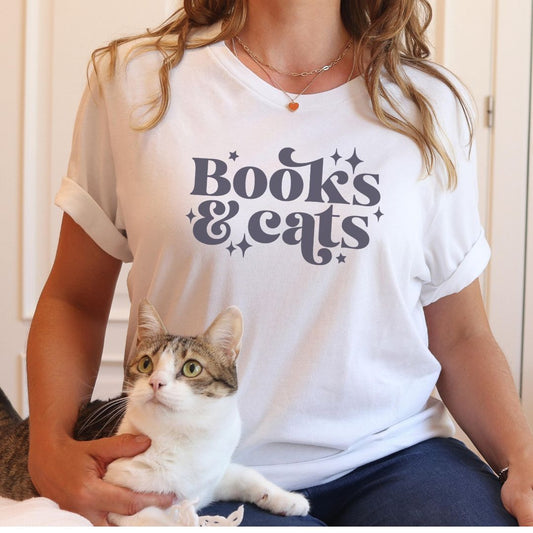 Books and Cats Reader T-shirt