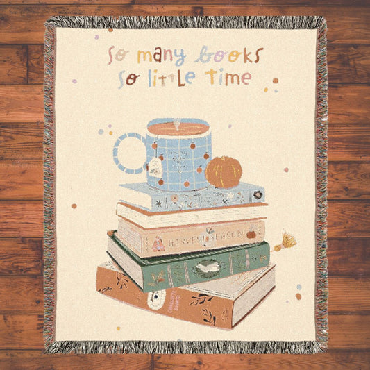 So Many Books So Little Time Woven Blanket