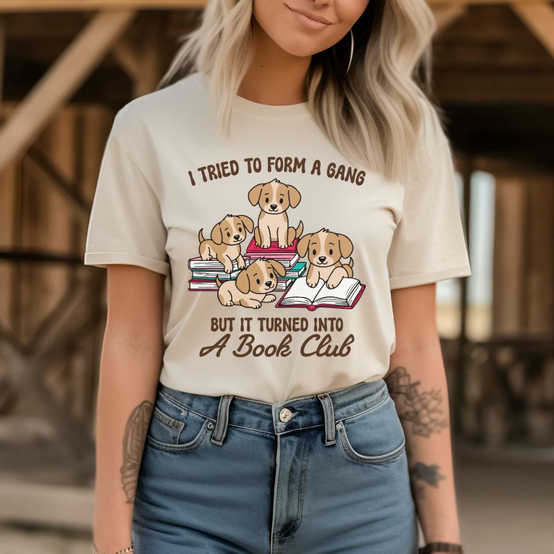 Gang Turned into a Book Club T-shirt (Dogs)