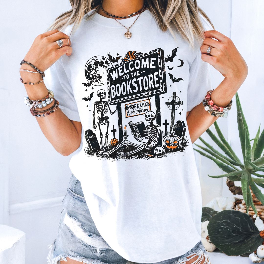 Welcome to the Skeleton Bookstore Comfort Colors T-shirt