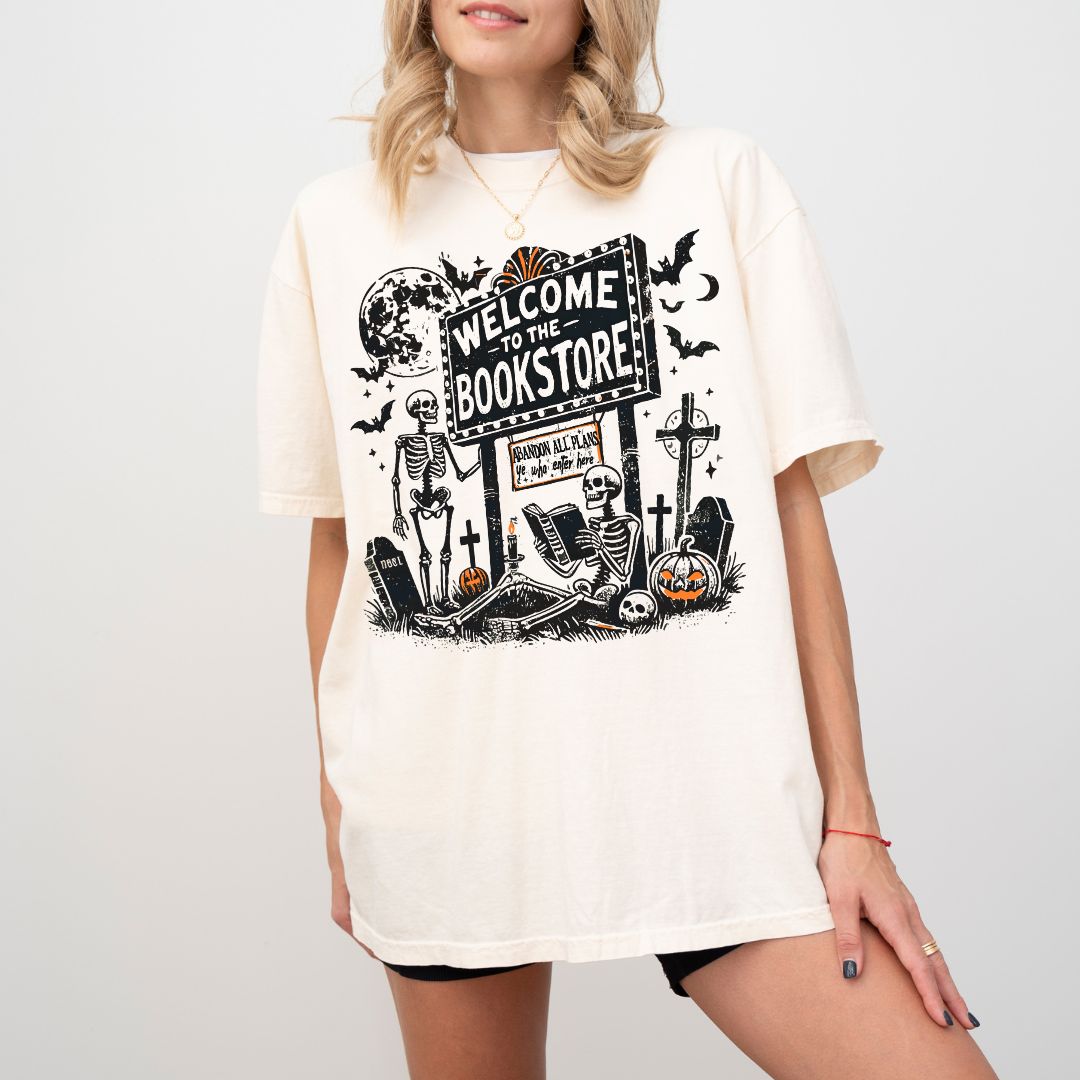 Welcome to the Skeleton Bookstore Comfort Colors T-shirt