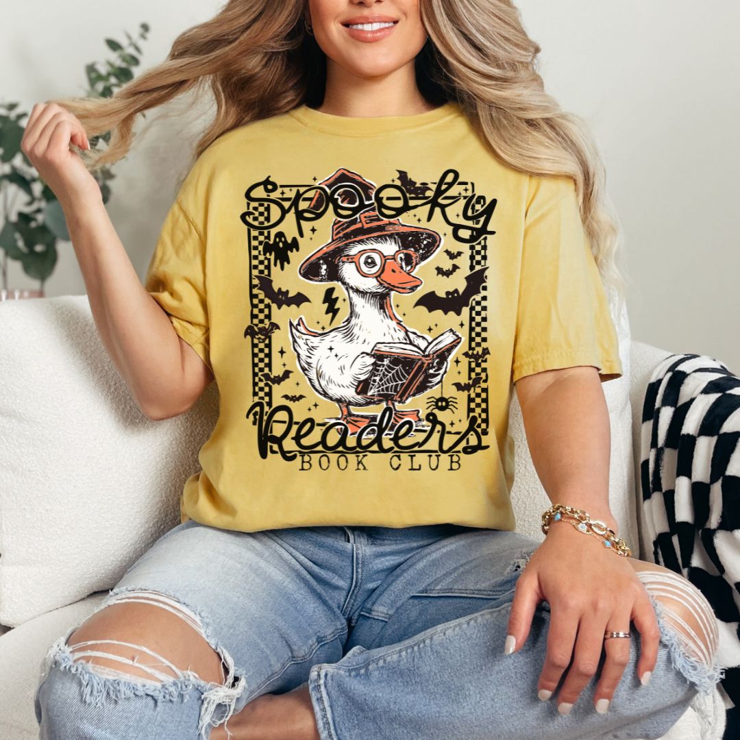 Spooky Reader Silly Goose Book Club Comfort Colors T-shirt