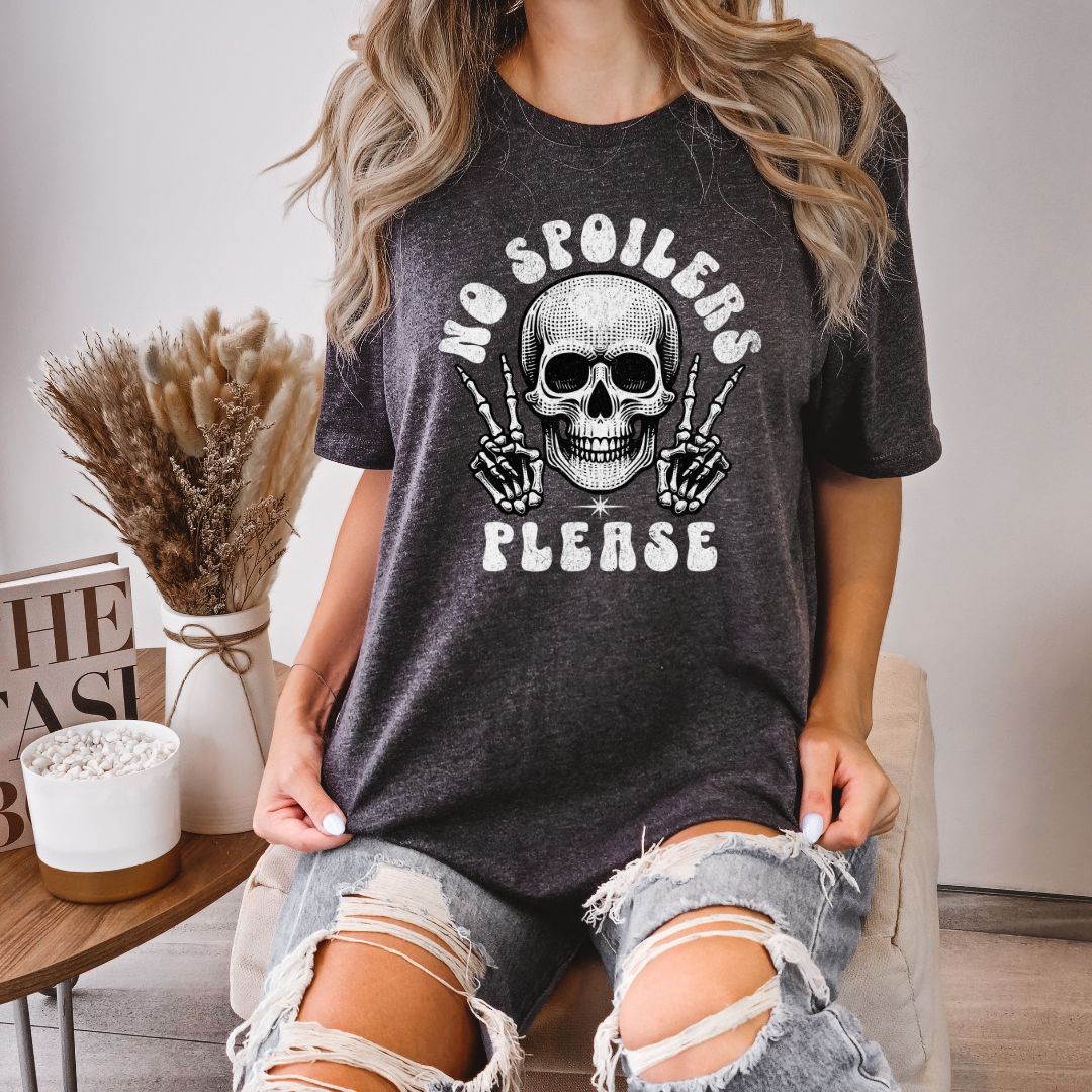 No Spoilers Please Skeleton Tshirt