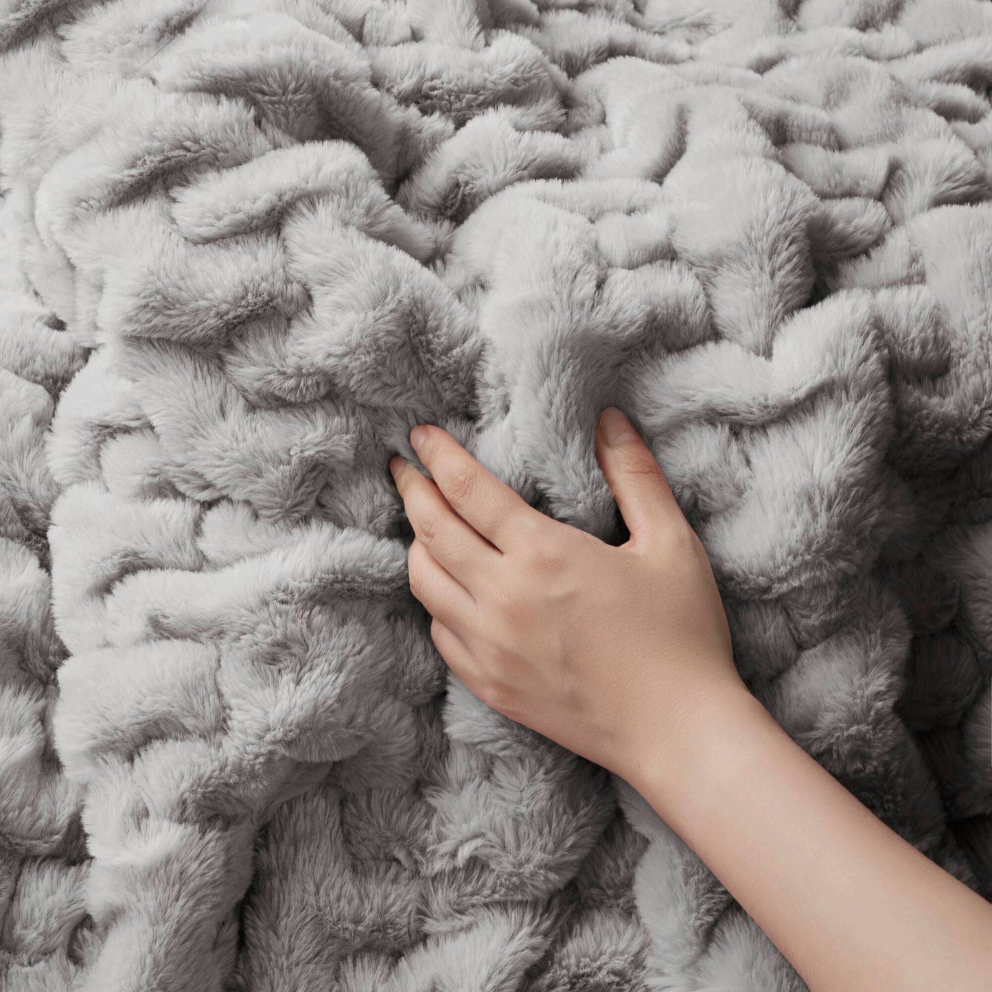 Soft Ruched Grey Throw Blanket - 50"x 60"