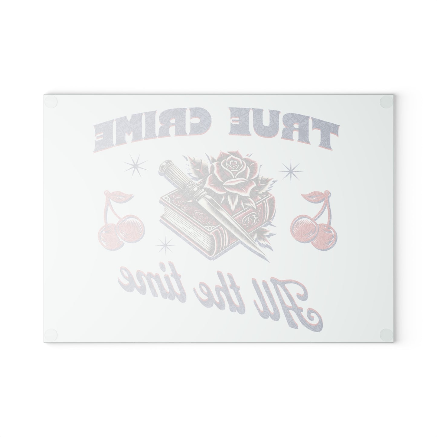 True Crime All the Time Glass Cutting Board