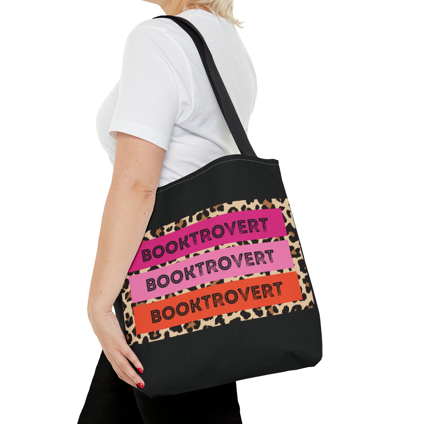 Booktrovert Animal Print Black Tote Bag