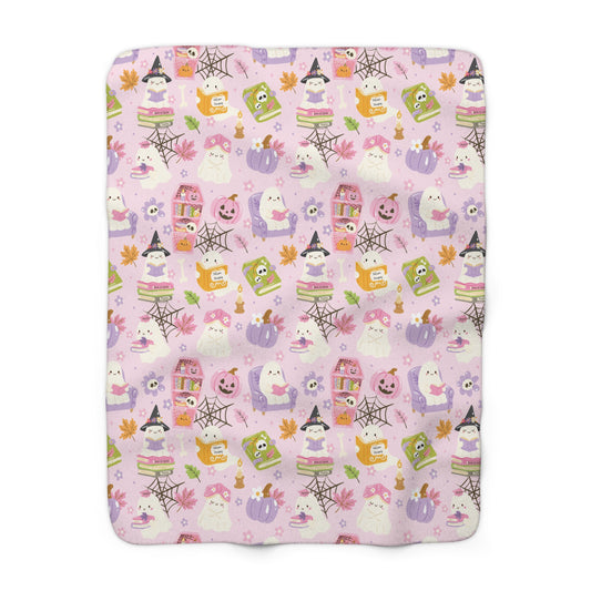 Reading Ghosts Sherpa Fleece Blanket