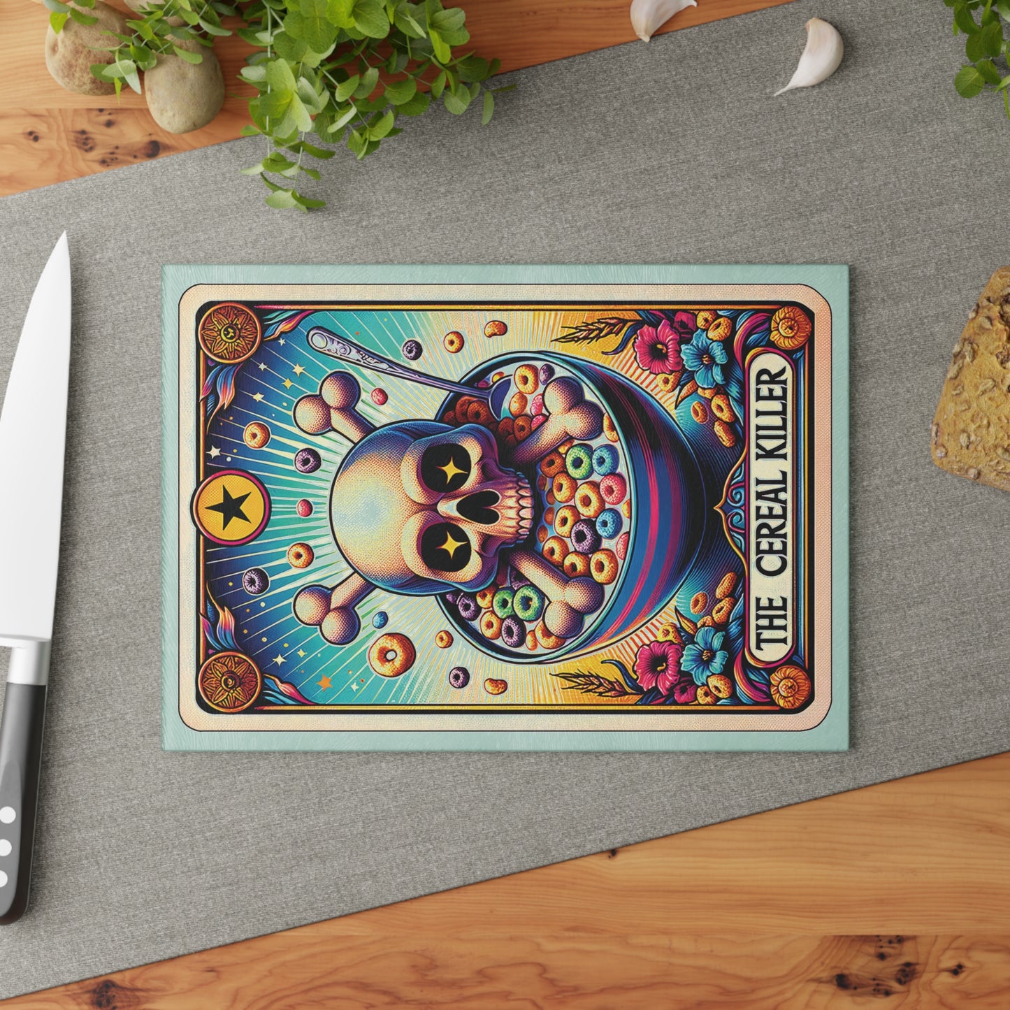 Cereal Killer Glass Cutting Board
