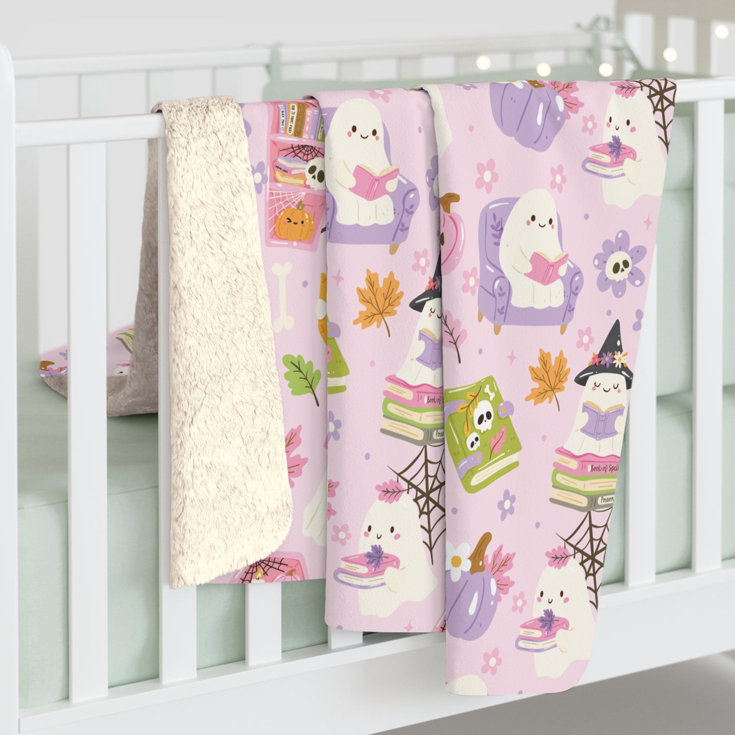 Reading Ghosts Sherpa Fleece Blanket