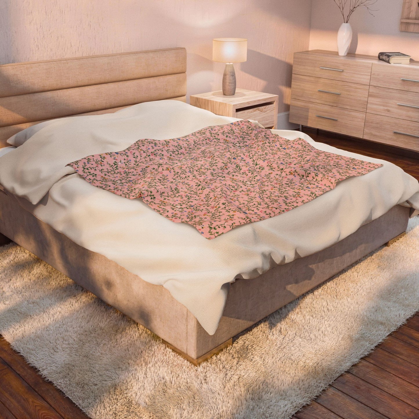 Cozy Mother's Day 2026 Floral Velveteen Plush Blanket