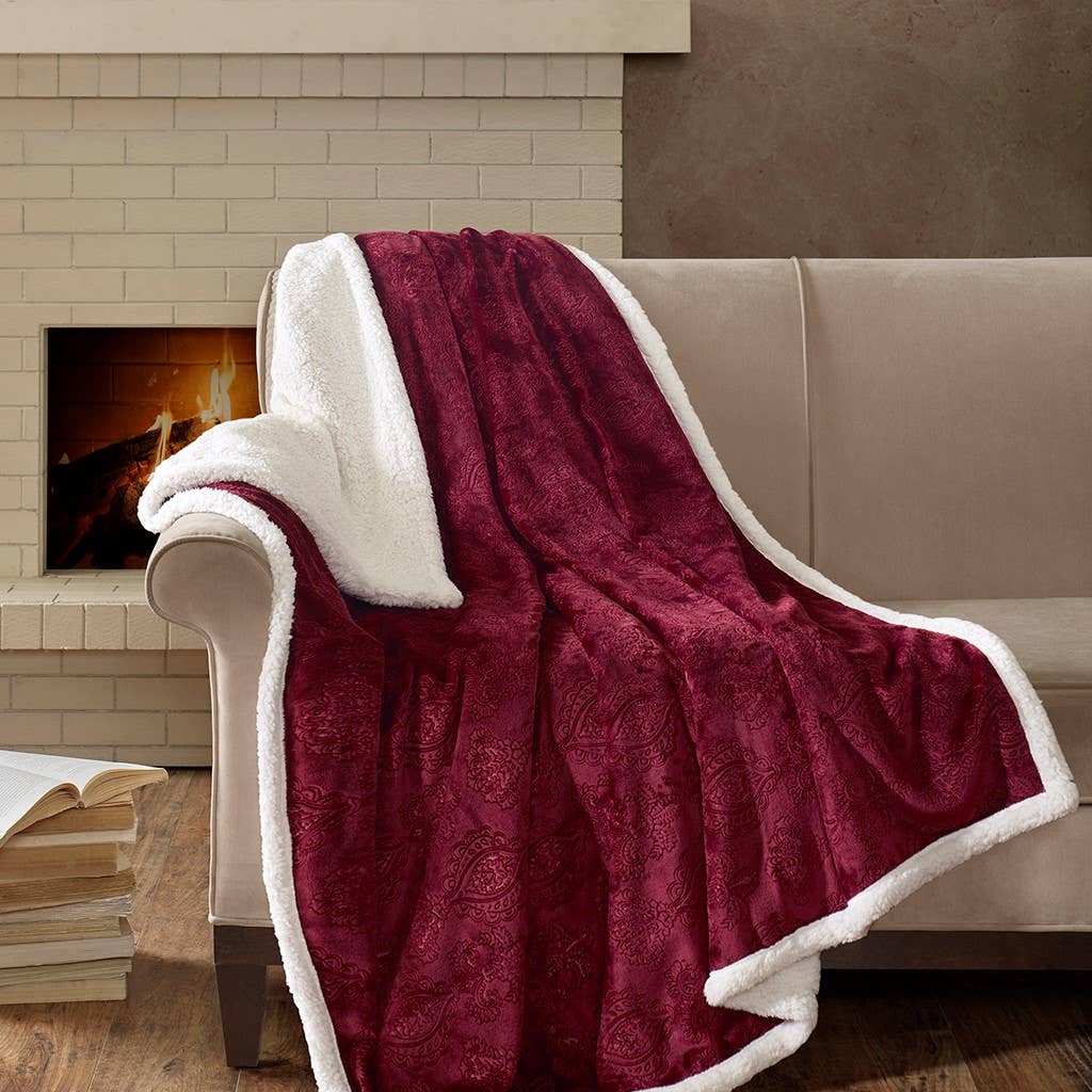 Soft Warm Red Oversized Throw Blanket - 60" x 70"