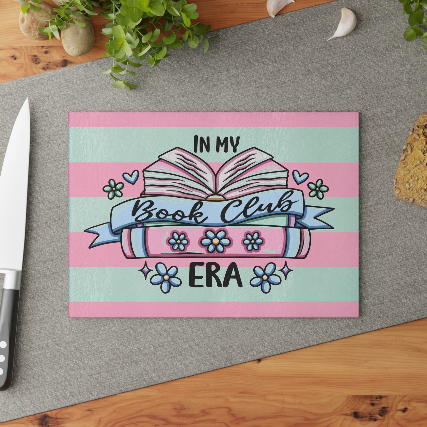 In My Book Club Era Glass Cutting Board
