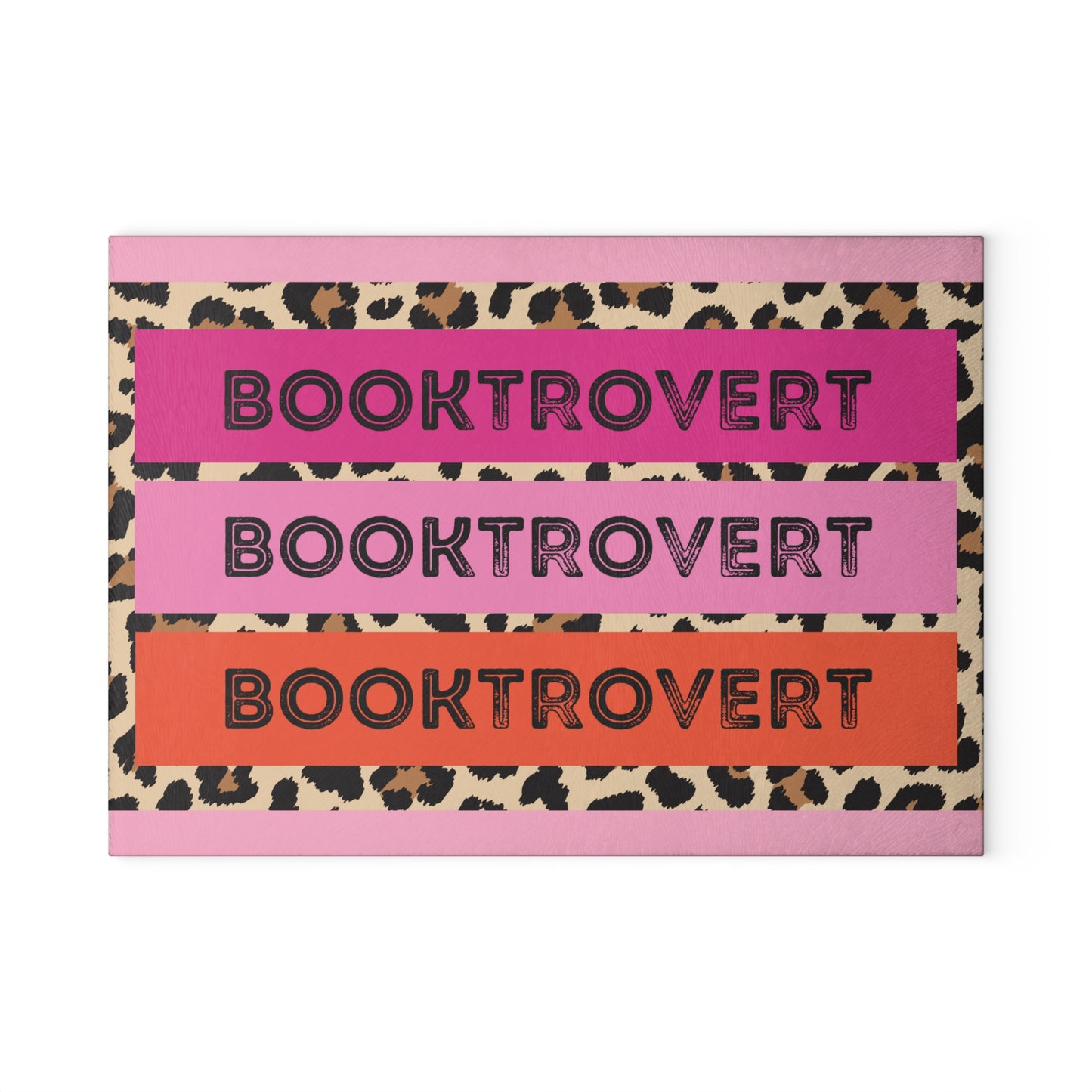 Booktrovert Leopard Glass Cutting Board