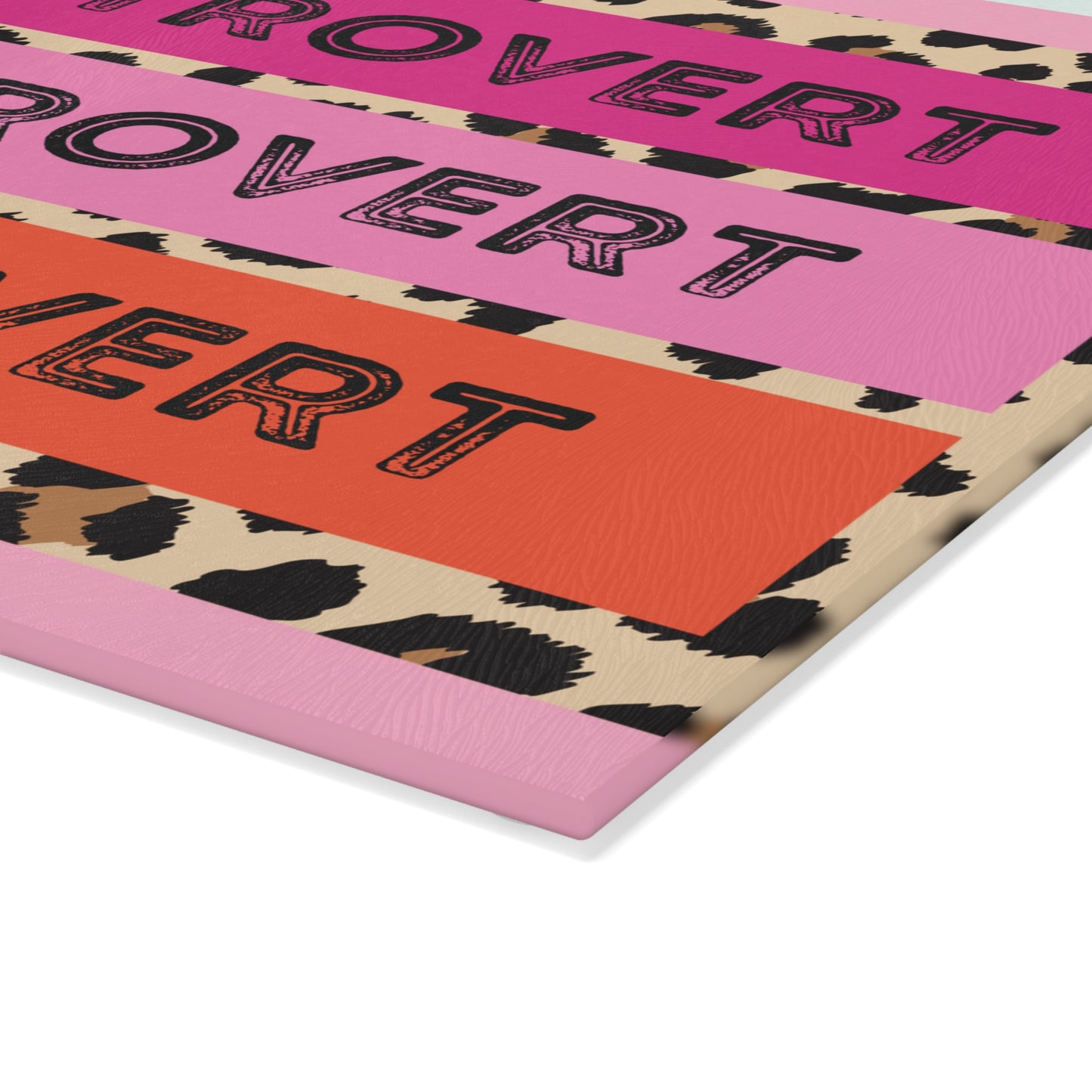 Booktrovert Leopard Glass Cutting Board