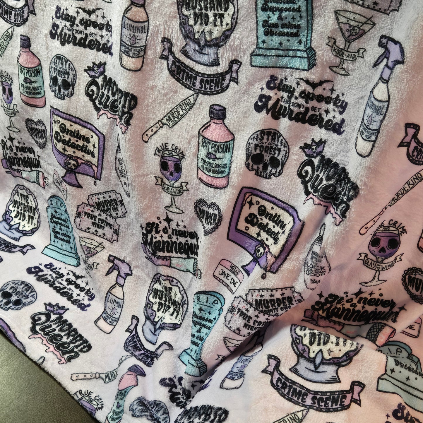 Cozy True Crime Velveteen Plush Blanket
