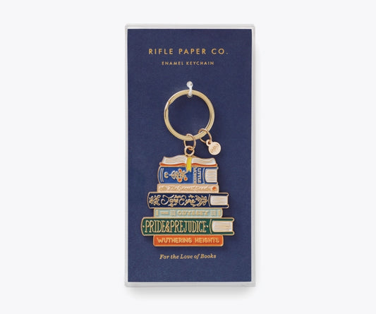 Enamel Book Stack Keychain