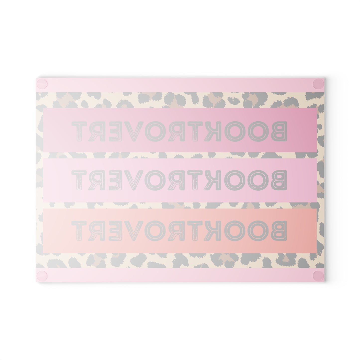 Booktrovert Leopard Glass Cutting Board