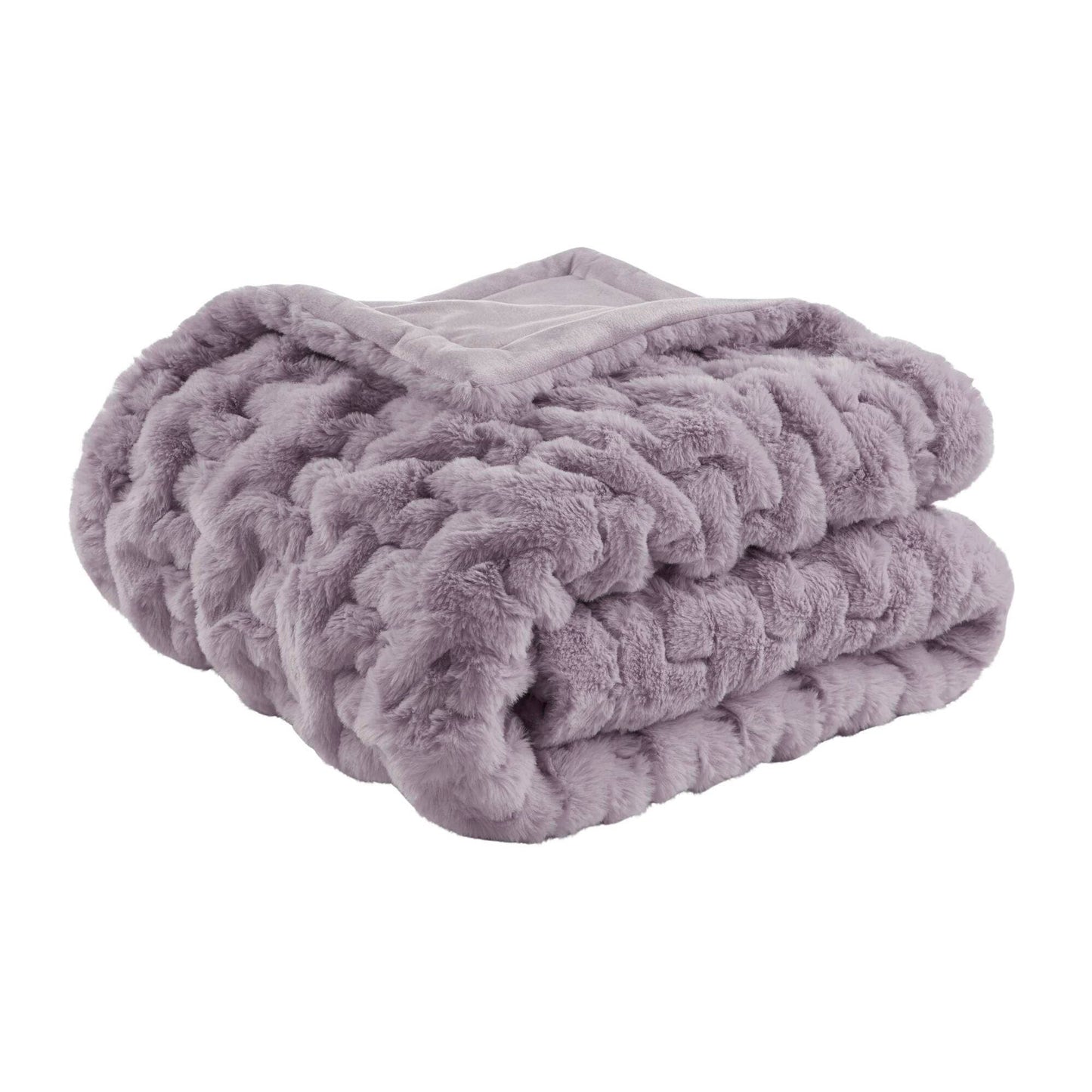 Soft Warm Purple Ruched Throw Blanket - 50" x 60"