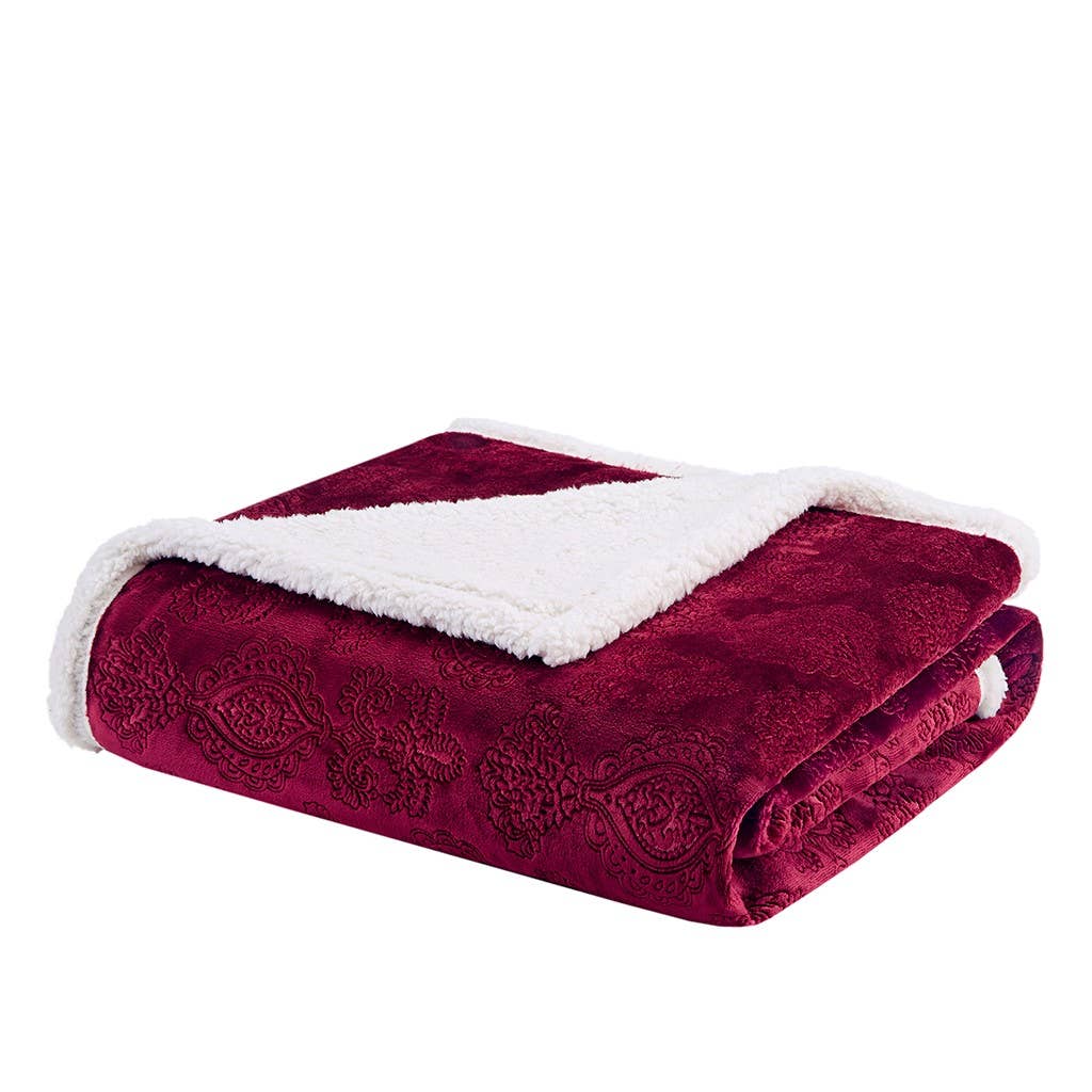 Soft Warm Red Oversized Throw Blanket - 60" x 70"