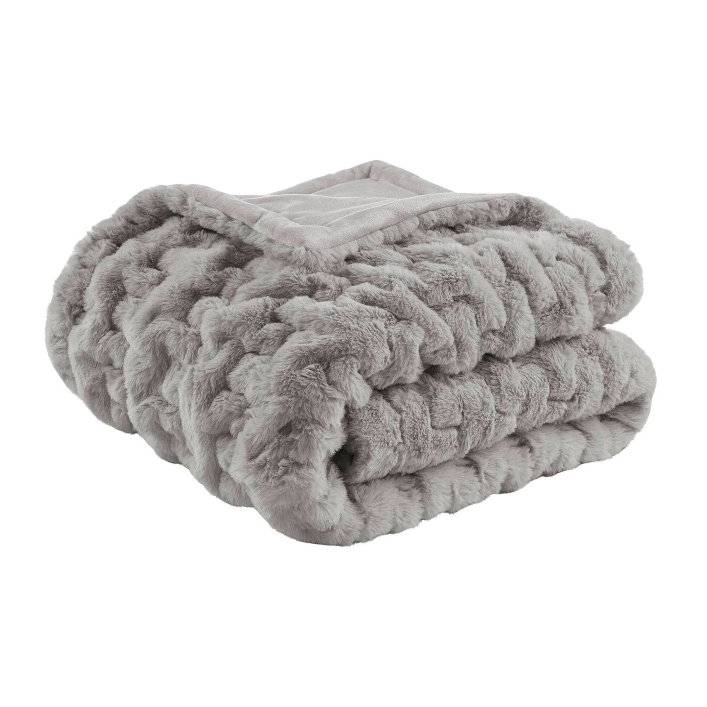 Soft Ruched Grey Throw Blanket - 50"x 60"