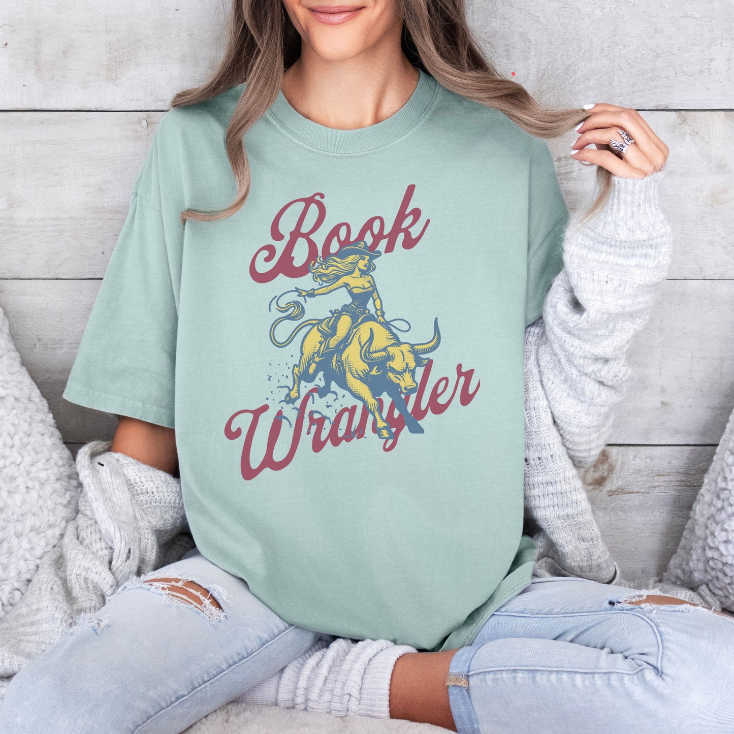 Book Wrangler Cowgirl T-shirt