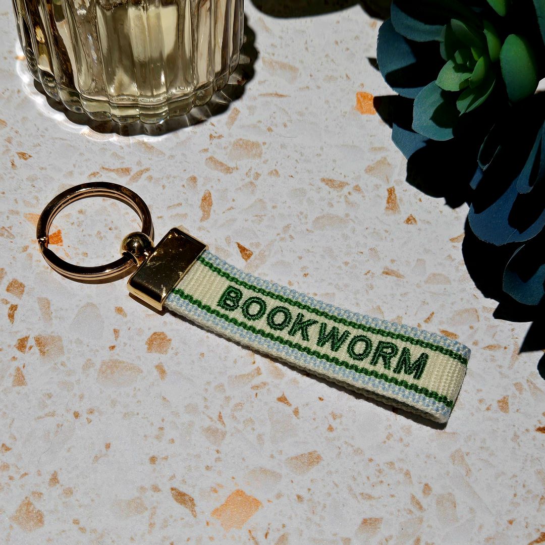 BOOKWORM Embroidered Keychain