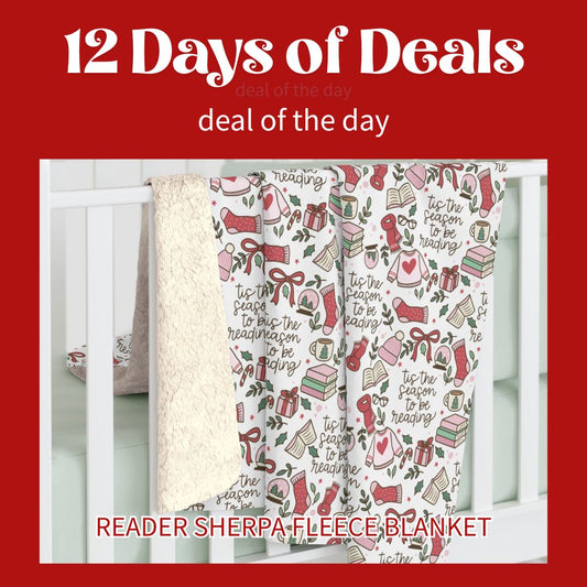 Tis the Season to Be Reading Sherpa Fleece Blanket