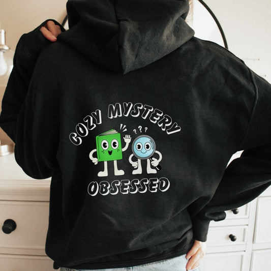 "Cozy Mystery Obsessed" Back Print Hoodie Sweatshirt