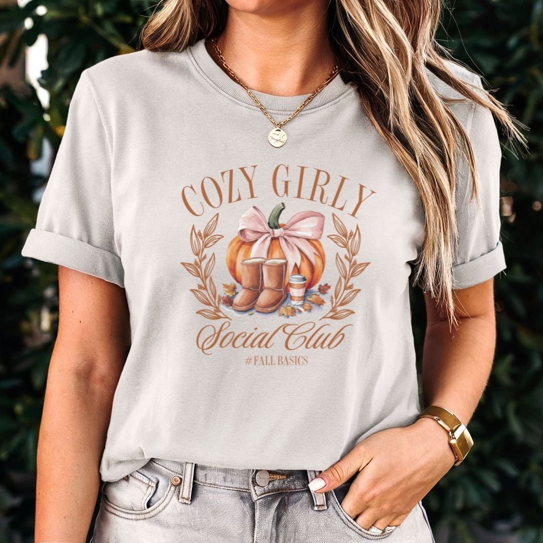 Cozy Girly Social Club Pumpkin Fall T-shirt