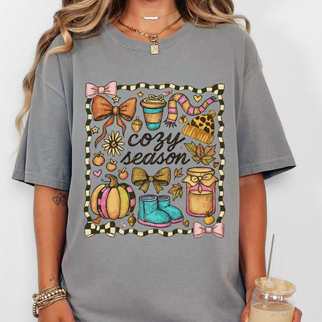 Cozy Season Colorful Fall Comfort Colors T-shirt