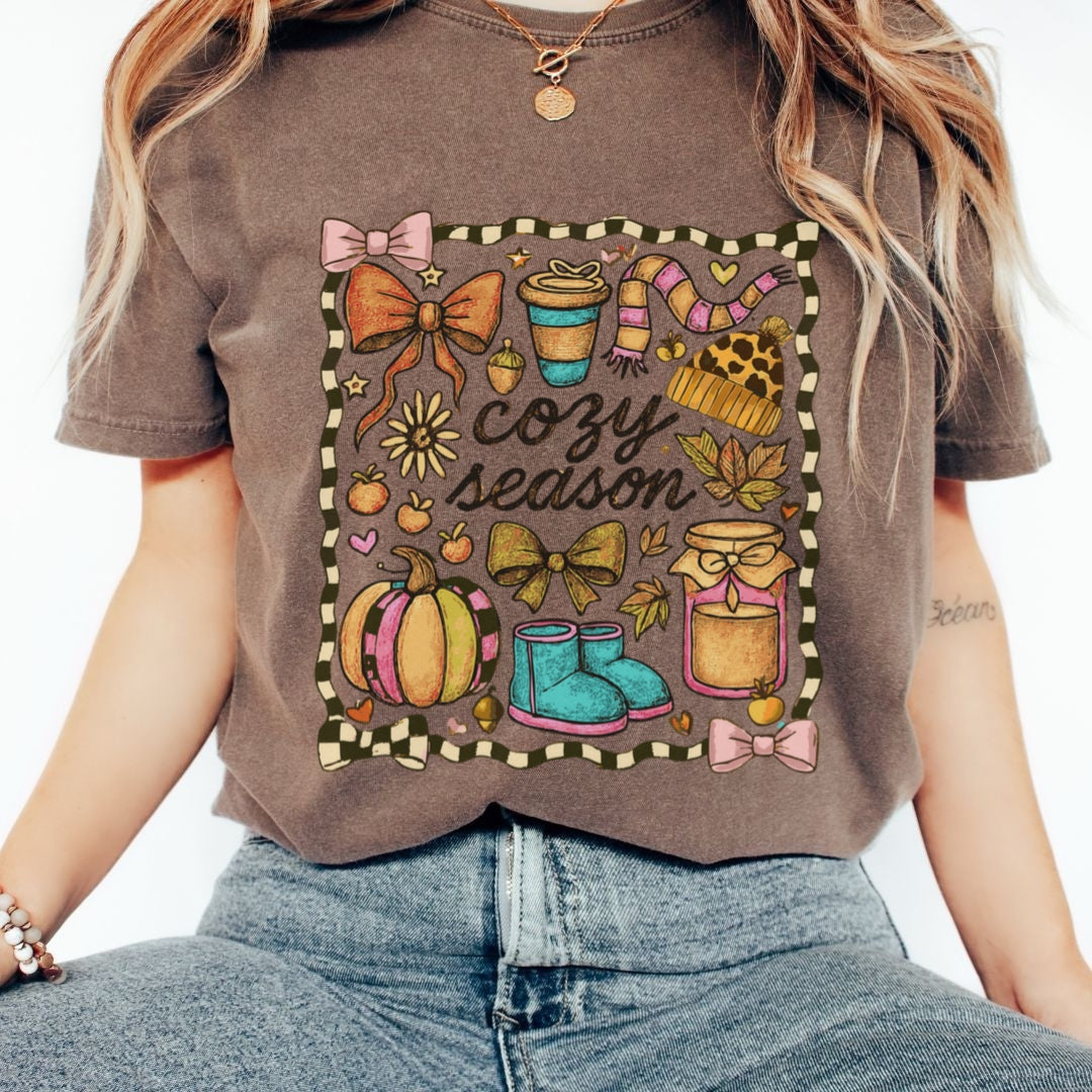 Cozy Season Colorful Fall Comfort Colors T-shirt