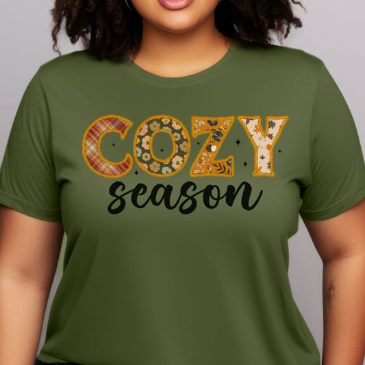 Cozy Season Patchwork T-Shirt