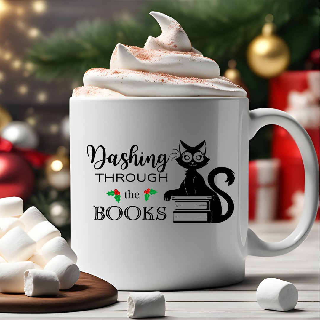 Dashing Through the Books Mug