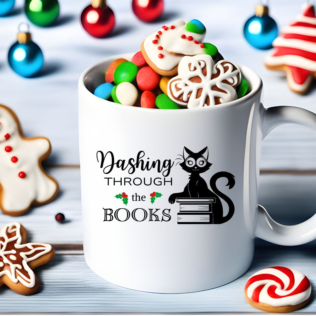 Dashing Through the Books Mug