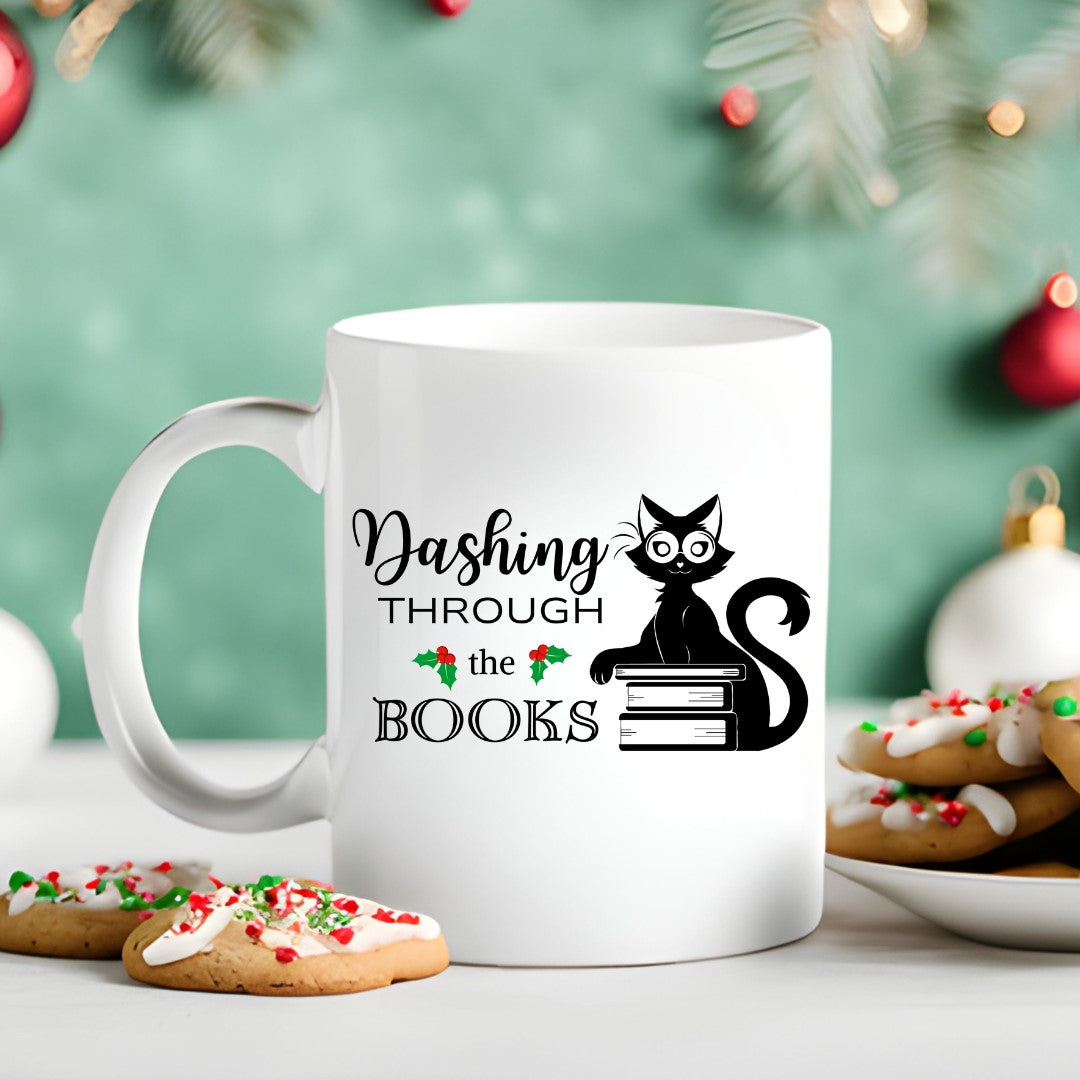 Dashing Through the Books Mug