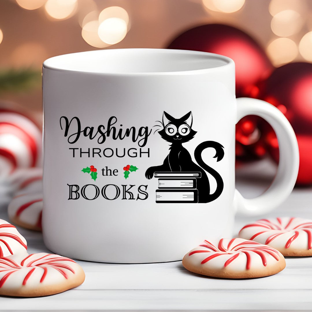 Dashing Through the Books Mug